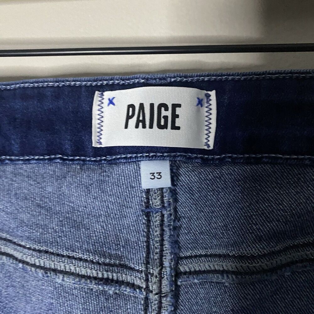 Paige Genevieve NWT high rise flare wide jean sail away dark wash 33 NEW - Picture 13 of 13